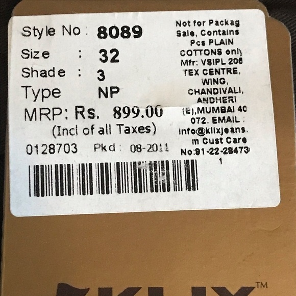 KLIX NWT Mens Chino Khaki Brown Pants Size 32 - Picture 11 of 11